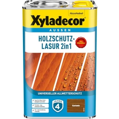 Abbildung von Xyladecor Holzschutz Lasur 2 in 1, kastanie, 4L