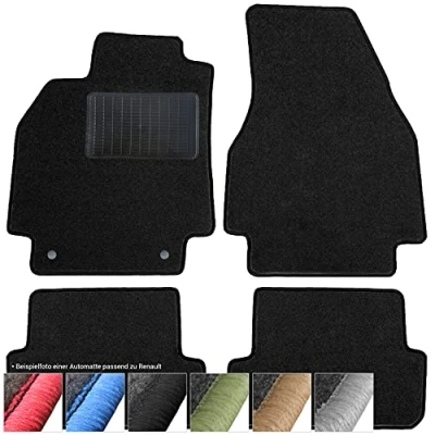 Abbildung von moto MOLTICO Fußmatten Auto Velours Autoteppiche Schwarz Automatten Set 4 teilig passend für Renault Clio IV 2012 2020 (Schwarze Ziernähte)