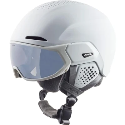 Abbildung von ALPINA ALTO Q LITE Sicherer, Stoßabsorbierender &amp; Individuell Anpassbarer Skihelm Mit Kontrastverstärkendem Visier Für Erwachsene, white matt, 51 55 cm