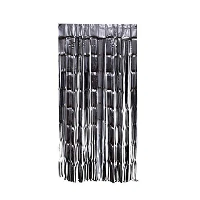 Abbildung von Creativery Lametta Vorhang 50x100cm mit 6mm Breiten Fransen Party Vorhang, Farbauswahl:grau/matt