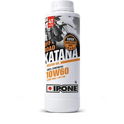Abbildung von IPONE Motoröl VT Motorrad 10W60 Katana Off Road Vollsynthetischer Schmierstoff mit Ester Optimale Beschleunigung Schnelle und präzise Schaltung 1 Liter Kanister