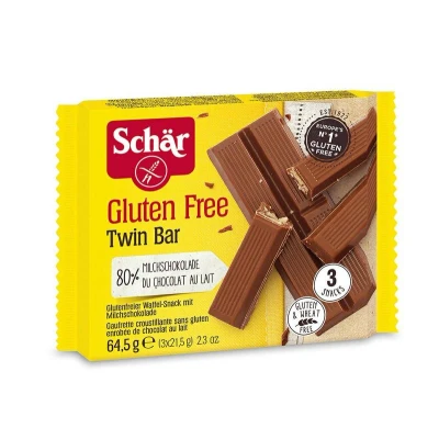 Abbildung von 3x Schär Twin Bar Glutenfreie Waffeln mit Milchschokoladenüberzug ( 3 x 21,5g ) 64,5g