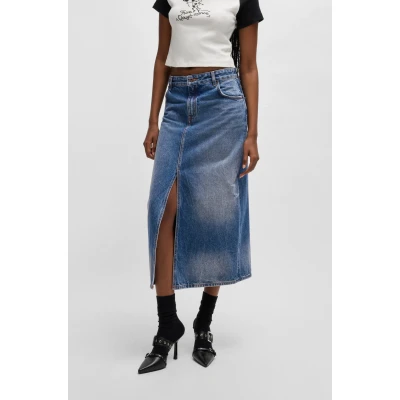 Abbildung von HUGO Gebana Jeansrock, Damen, Größe: Large, Medium blue