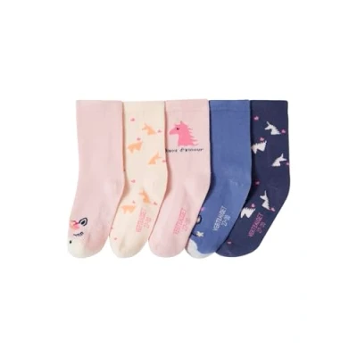 Abbildung von Vertbaudet 5er Pack Mädchen Socken mit Einhorn und Herzen Oeko Tex rosa 27/30