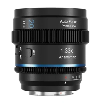 Abbildung von SIRUI 20mm T1.8 1,33X Anamorphotisches Objektiv, S35 Autofokus Objektiv für E Mount Kameras, A6500, A6700, FX3/30, ZV Serie, A7 A9/9II (Neutral Flare)