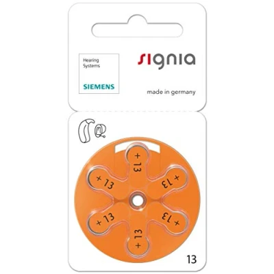 Abbildung von 30 Stück (5 Blister) Siemens Signia Typ 13 Hörgerätebatterie Zinc Air P13 PR48 ZL2 mit 2 LUXTOR® Reinigungstücher für Hörgeräte und Otoplastiken