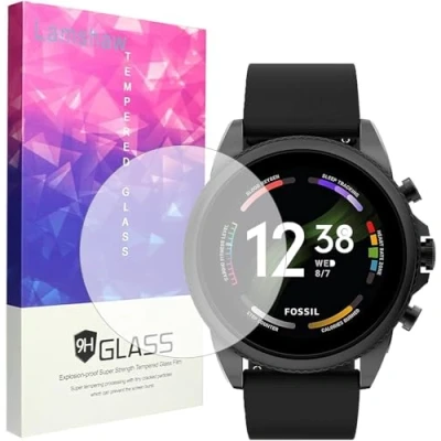 Abbildung von Giaogor Displayschutzfolie Kompatibel für Fossil Gen 6 Smartwatch, 9H Härte Panzerglas Schutzfolie 44mm Herren Smartwatch (3 Pack)