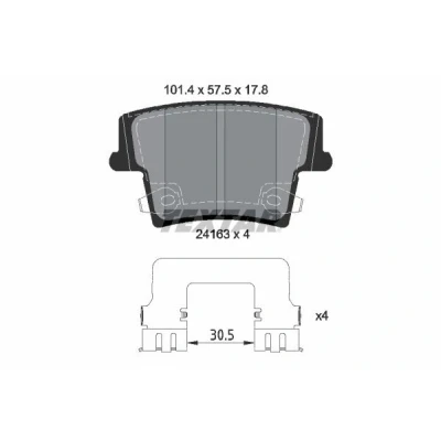 Abbildung von TEXTAR 2416303 Bremsbelagsatz mit akustischer Verschleißwarnung Zubehör DODGE: Challenger Coupe, Charger VII, VI, CHRYSLER: 300C Touring
