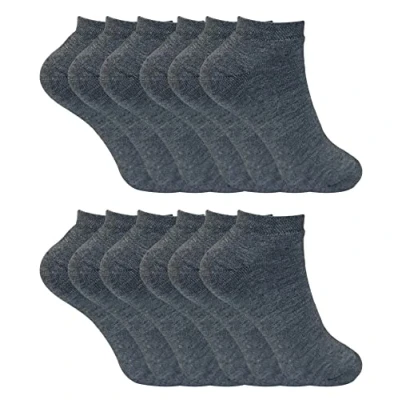 Abbildung von Sock Snob 12er Pack Damen Kurz Thermosocken Atmungsaktiv Thermo Low Cut Sneakersocken für Winter (37 42, Holzkohle)