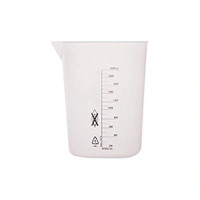 Abbildung von Moonlab 4 0043 Becher mit Ausguß ohne Griff, graduiert, PP, 2000 mL, Natur