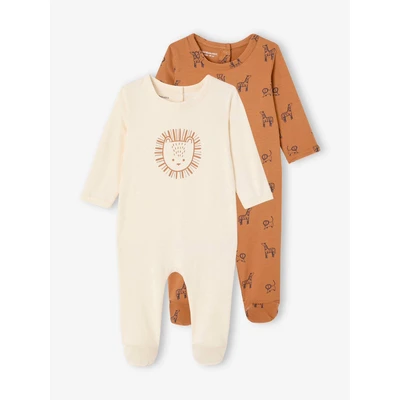Abbildung von Vertbaudet 2ERPACK Safari Strampler für Kinder, Größe: 92/98, Camel