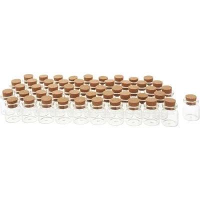 Abbildung von VBS XXL Dekovase Mini Gläschen mit Korken, 50 Stück, Ø 2 cm