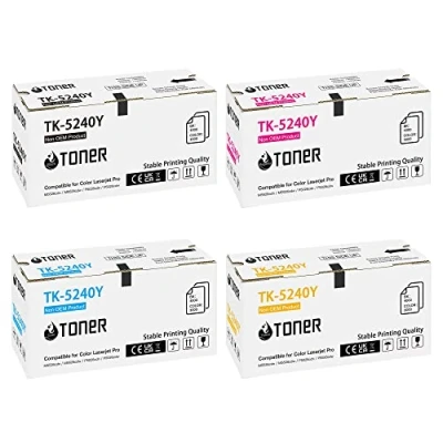 Abbildung von ECHALLENGE TK 5240K TK5240 Toner Kompatibel für Kyocera TK5240K 5240 5240C 5240M 5240Y ECOSYS M5526cdw M5526cdn P5026cdw P5026cdn (Schwarz Cyan Gelb Magenta, 4er Pack)