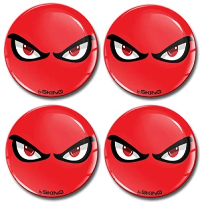 Abbildung von SkinoEu Aufkleber Autoaufkleber für Radkappen Nabenkappen Nabendeckel Radnabendeckel Rad 55mm No Fear Eyes Augen Rot A 7555