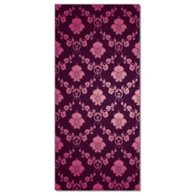 Abbildung von Wallario Selbstklebende Türtapete Blumenmuster Damast in pink lila Türposter 93 x 205 cm Abwischbar, rückstandsfrei zu entfernen