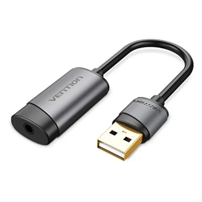 Abbildung von VENTION 3.5mm External USB Sound Card Adapter with Microphone to Jack Plug for PS4 Laptop Computer Headphone