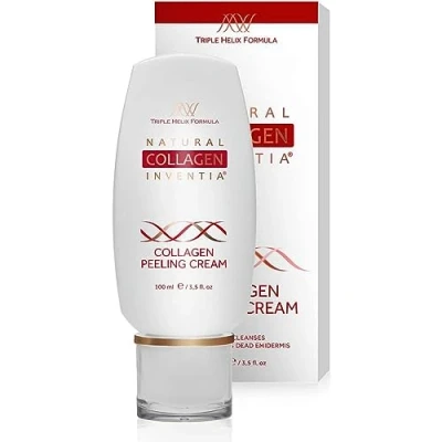 Abbildung von Natural Collagen Inventia Kollagen Creme Peeling 100 ml Gesichtspeeling, Verbessert das Erscheinungsbild der Haut Feuchtigkeitsspendend Regenerierend, Aloe und Avocado Extrakt, Hydromanil, Vitamin E