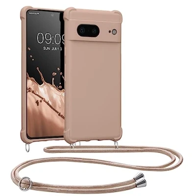 Abbildung von kwmobile Necklace Case kompatibel mit Google Pixel 7 Hülle Cover Kordel zum Umhängen Silikon Schutzhülle Coconut Swirl