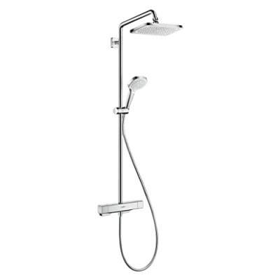 Abbildung von hansgrohe Duschsystem &quot;Croma E&quot;, (Komplett Set), 28cm, mit Thermostat Ecostat E, chrom