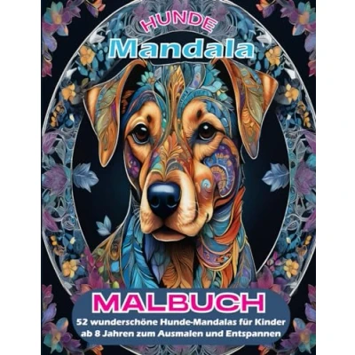 Abbildung von Hunde Mandala Malbuch: 52 wunderschöne Mandalas für Kinder ab 8 Jahren zum Ausmalen und Entspannen.