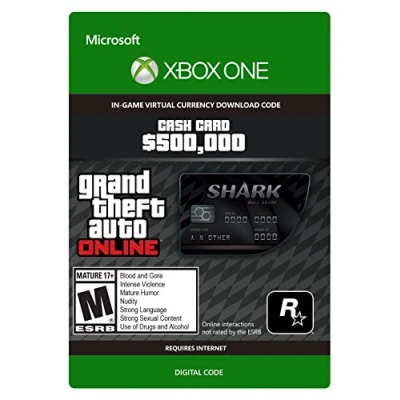 Abbildung von Grand Theft Auto Online GTA V Blue Shark Cash Card 500,000 Dollars Xbox One Download Code