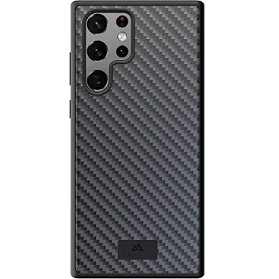 Abbildung von Black Rock Carbonhülle Protective Case Real Carbon Hülle Passend für Samsung Galaxy S22 Ultra 5G I Karbon Handyhülle, Fiber Cover (Schwarz)