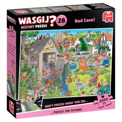 Abbildung von Wasgij Destiny 28 Der Abstellraum von Papa! Dad Cave! Puzzle für Erwachsene lustiges 100% recycelter Karton 1000 Teile Jumbo