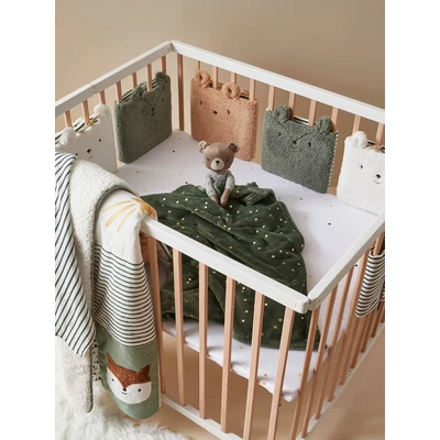 Abbildung von Vertbaudet Baby Bettumrandung „Grüner Wald“ Oeko Tex wollweiß/Mehrfarbig ONE Size