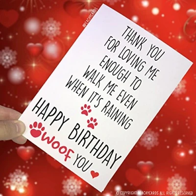 Abbildung von Peachy Antics Happy Birthday Karten, Mum Geburtstags Vater Hund Walker Karte, Karte Vom Hund, Wuff You, Lustig, Liebe Neuheit PC144