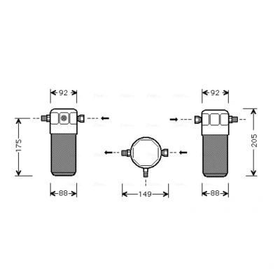 Abbildung von PRASCO AID032 Trockner Aluminium AUDI: 80 B4 Avant, 90 B3, Cabriolet