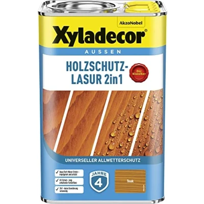 Abbildung von Xyladecor Holzschutz Lasur 2 in 1, teak, 4L