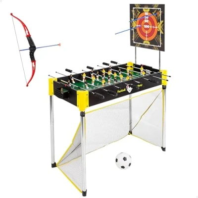 Abbildung von COLORBABY CB Games, 12 in 1 Multiplaytisch, Tischfußball, Hockey, Basketball, Brettspiele, 92 x 41 61 cm, Tischfußball für Kinder, Kinderfußball, Geschenk die ganze Familie (85420)