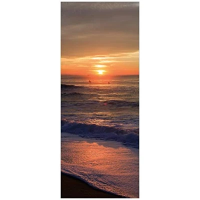Abbildung von Wallario Glasbild Sonne über dem Meer 50 x 125 cm Wandbilder Glas in Premium Qualität: Brillante Farben, freischwebende Optik