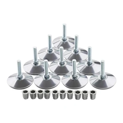 Abbildung von SOTECH 10er Set Verstellfüße MOBILIA Ø 50 mm M8x30 16 neigbar inkl. Einschraubmuffen Möbelfuß Stellfuß Verstellschraube