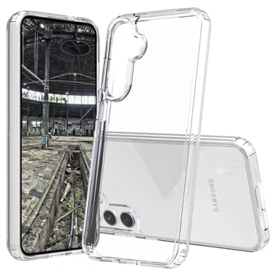 Abbildung von JT Berlin Pankow Clear Schutzhülle für das Samasung Galaxy S23 FE Hülle transparent (Stoßabsorbierender TPU Rahmen, Kratzfeste Rückseite aus Acrylglas, Anti Fingerabdruck Beschichtung)