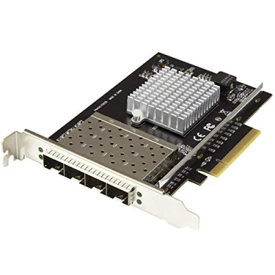 Abbildung von StarTech.com Quad Port 10G SFP+ Netzwerkkarte Intel XL710 Open Converged Adapter PCIe 10 Gigabit Ethernet Server NIC 10GbE LWL LAN Karte Dell PowerEdge HPE ProLiant (PEX10GSFP4I)