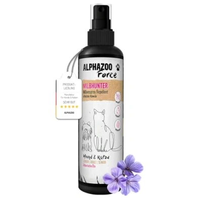 Abbildung von alphazoo MilbHunter Anti Milben Spray für Hunde, Katzen, Pferde &amp; Hühner 100 ml I Natürliches Milbenmittel mit Langzeitschutz Gegen Milbenbefall