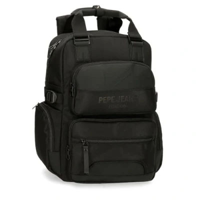 Abbildung von Pepe Jeans Bromley Laptop Rucksack, Schwarz, 28 x 40 16 cm, Polyester, 17,92 l, Talla única, laptoprucksack