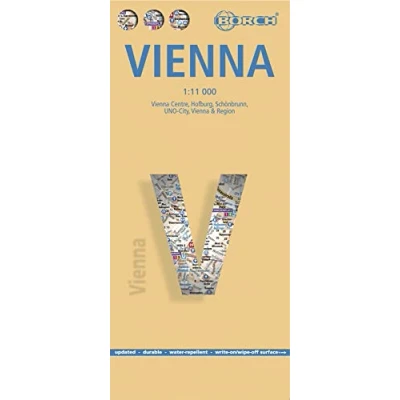 Abbildung von Vienna, Wien, Borch Map: Vienna Centre, Hofburg, Schönbrunn, UNO City, &amp; Region