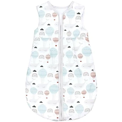 Abbildung von TupTam Ganzjahresschlafsack 2.5 TOG wattiert ärmellos Baby Schlafsack OEKO TEX, Farbe: Wal mit Heißluftballon, Größe: 104 110