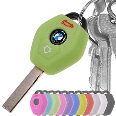 Abbildung von Auto Schlüssel Hülle Silikon Schutz Cover Fluoreszierend Grün für BMW E46 E83 E52 E85 E86 E39 E61 E60 E53