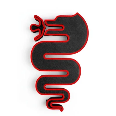 Abbildung von Zubehör Logo Gitter für Alfa Romeo Giulietta, Schlange Design Tuning Giulietta Restyling 2016 (Schwarz)