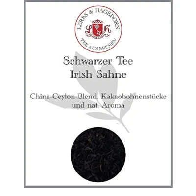Abbildung von Lerbs &amp; Hagedorn, Schwarzer Tee Irish Sahne Würzig Aromatischer Geschmack 250g (ca. 21 Liter) Kakaobohnenstücke Ceylon und China