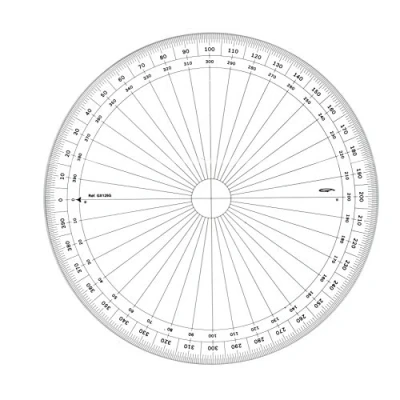 Abbildung von Graphoplex GX125G Winkelmesser, rund, 25 cm