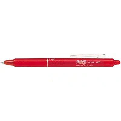 Abbildung von Pilot FriXion Clicker Druck Tintenroller, radierbar, 0,7 mm Spitze, Rot, 12 Stück