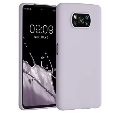 Abbildung von kwmobile Hülle kompatibel mit Xiaomi Poco X3 NFC/Poco Pro weiches TPU Silikon Case Cover geeignet für kabelloses Laden Lavendel