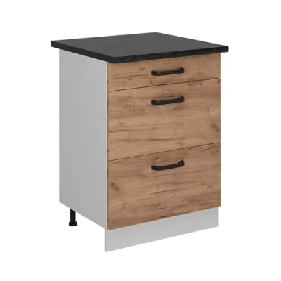 Abbildung von Vicco Küchenunterschrank R Line, Goldkraft Eiche, 60 cm AP Anthrazit
