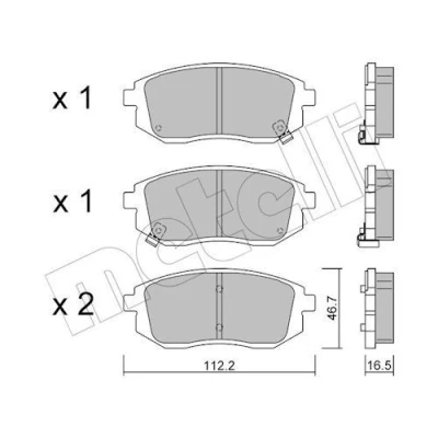 Abbildung von METELLI 22 1353 0 Bremsbelagsatz mit akustischer Verschleißwarnung DACIA: Spring EV