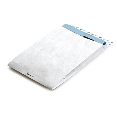 Abbildung von Tyvek Faltentasche mit Spitzboden B4 (250x343x20 mm) haftklebend weiß 55g 100 Stück