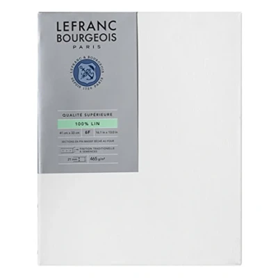 Abbildung von Lefranc &amp; Bourgeois 111205 Keilrahmen aus 100% Leinen in Premium Qualität, gebrauchsfertig Grundiert mit Titandioxid Gesso, seitlich genagelt auf massivem Kiefernholz 6F